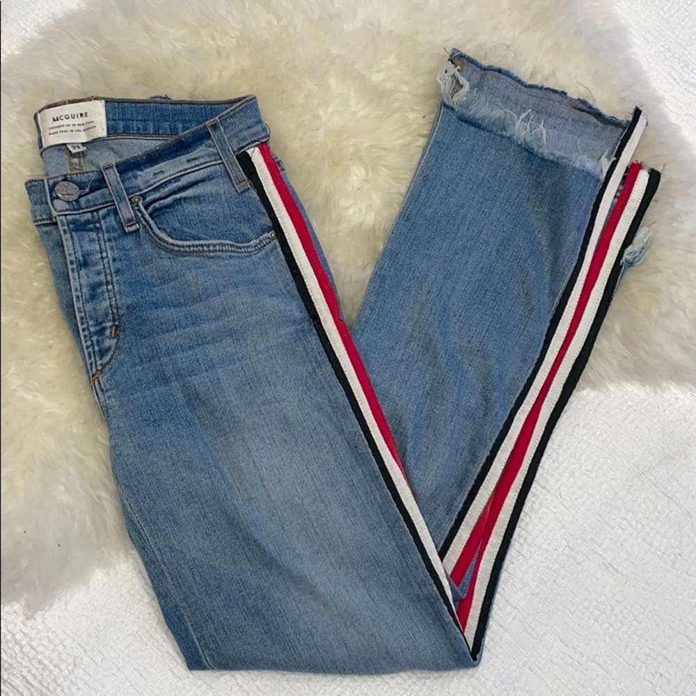 Maguire Denim Mid-Rise Jeans with Lace Piping